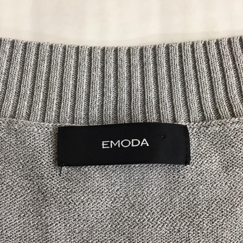 エモダ EMODA ワンピース ロングスカート 041610530101 Vネックデザイングロスワンピース サイドスリット FREE 無地 灰 / グレー /  レディース USED 古着 中古 10116777