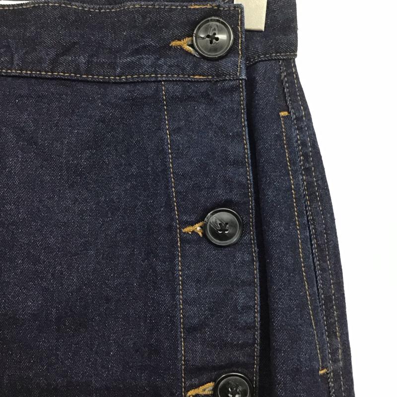 アズールバイマウジー AZUL BY MOUSSY スカート ひざ丈スカート 250CAH11-316H FRONT BUTTON DENIM LONG SKIRT S 無地 インディゴ / インディゴ /  レディース USED 古着 中古 10142785