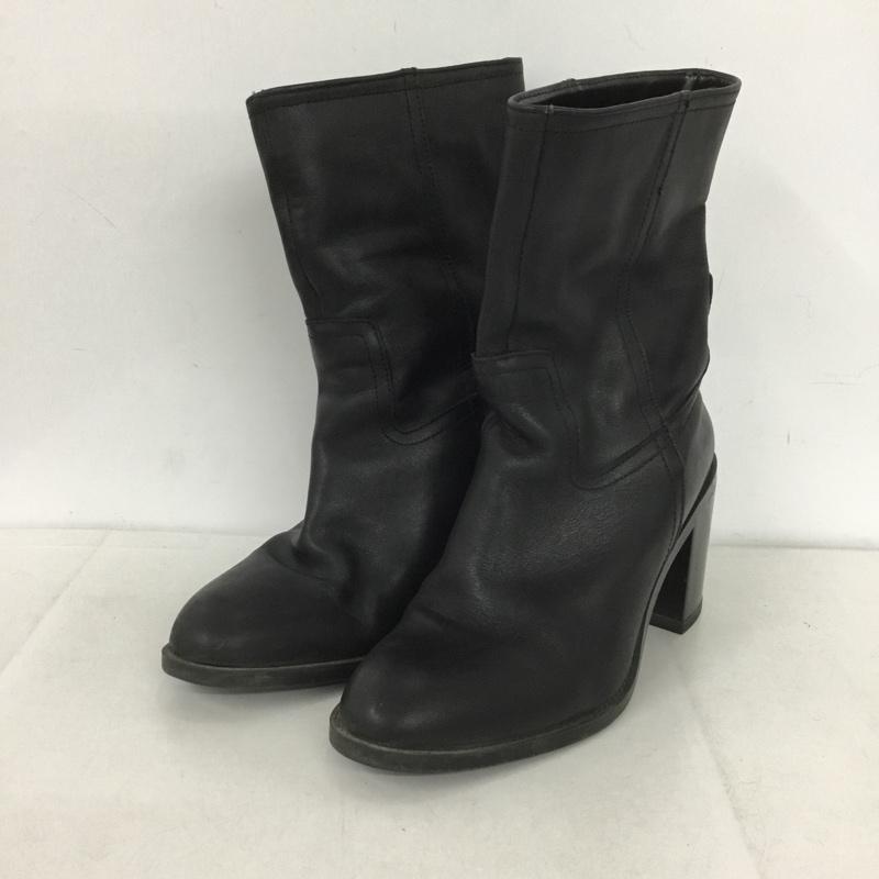 ザラ ZARA ブーツ ショートブーツ 2105 410 800 フェイクレザー ヒール EU35 無地 黒 / ブラック /  レディース USED 古着 中古 10143926