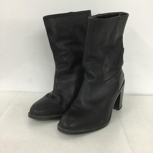 ザラ ZARA ブーツ ショートブーツ 2105 410 800 フェイクレザー ヒール EU35 無地 黒 / ブラック /  レディース USED 古着 中古 10143926