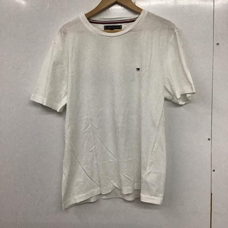 トミーヒルフィガー TOMMY HILFIGER Tシャツ 半袖 半袖カットソー プリントTシャツ クルーネックカットソー XL ロゴ、文字 白 / ホワイト /  メンズ USED 古着 中古 10134928