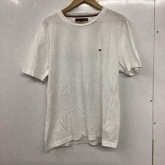 トミーヒルフィガー TOMMY HILFIGER Tシャツ 半袖 半袖カットソー プリントTシャツ クルーネックカットソー XL ロゴ、文字 白 / ホワイト /  メンズ USED 古着 中古 10134928