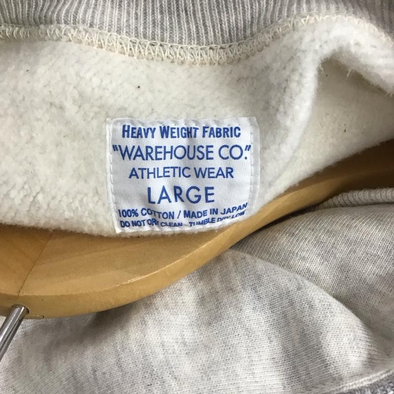 ウエアハウス WAREHOUSE トレーナー 長袖 スウェット 裏起毛 L 無地 灰 / グレー /  メンズ USED 古着 中古 10144016