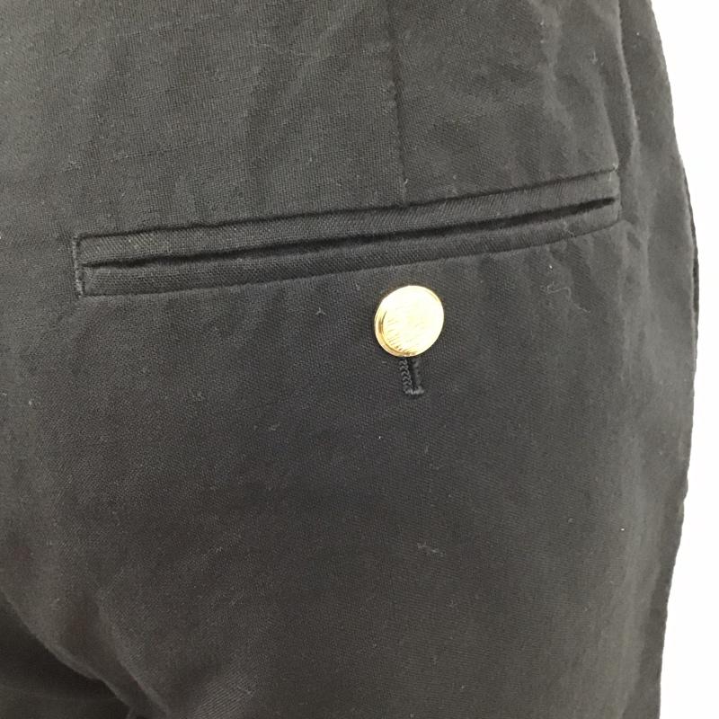 グッチ GUCCI パンツ スラックス 金ボタン ウール混 46 無地 黒 / ブラック /  メンズ USED 古着 中古 10119674