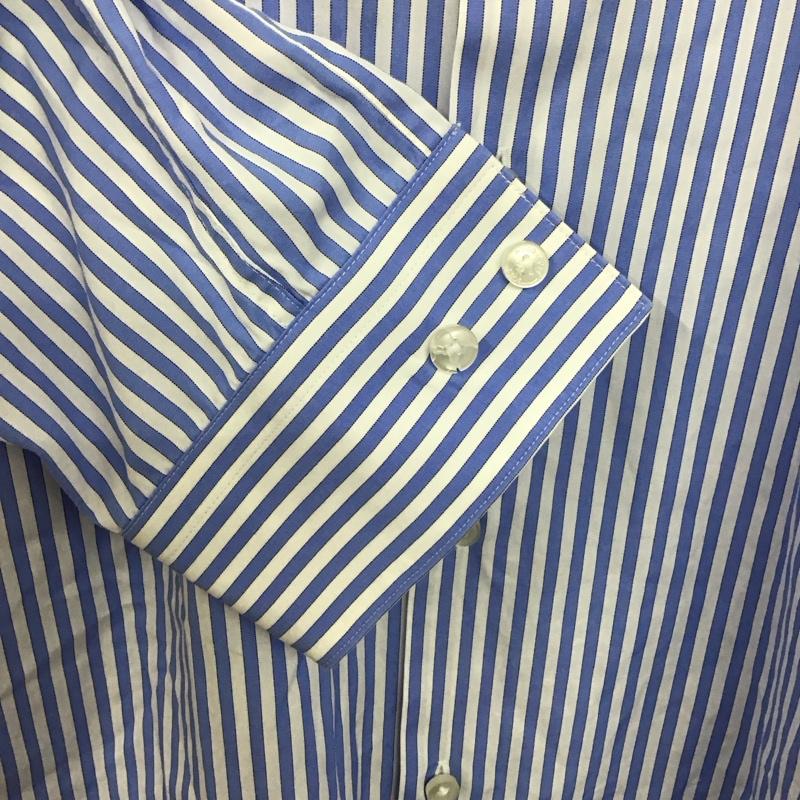 ボス BOSS シャツ、ブラウス 長袖 長袖シャツ ストライプシャツ カラーシャツ 38 ストライプ 白 / ホワイト / X 水色 / ライトブルー /  メンズ USED 古着 中古 10132891