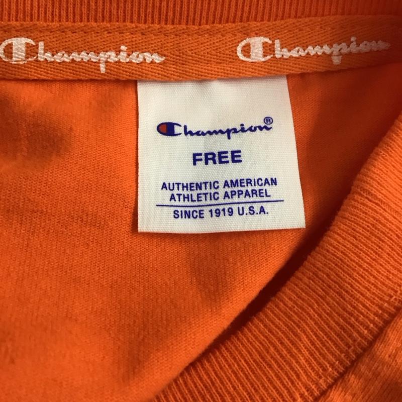 チャンピオン Champion ワンピース ひざ丈スカート CWSP30C Tシャツワンピース カットソー FREE ロゴ、文字 橙 / オレンジ /  レディース USED 古着 中古 10113781