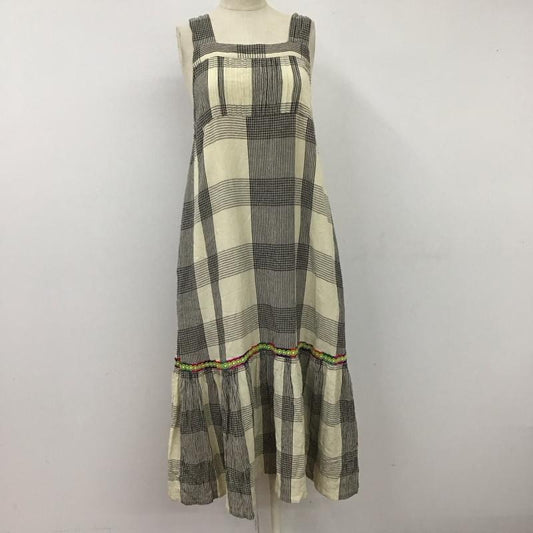 ビームスボーイ BEAMS BOY ワンピース ロングスカート trepied ノースリーブ チェック 黒 / ブラック / X アイボリー / アイボリー /  レディース USED 古着 中古 10114029