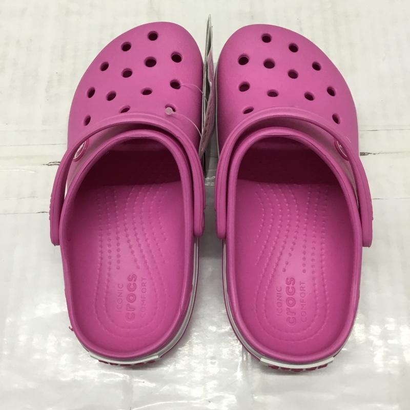 クロックス crocs シューズ シューズ crocband clog k 18.5cm 18.5cm 無地 桃 / ピンク /  ガールズ USED 古着 中古 10122295