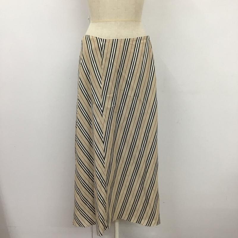 バーバリーロンドン Burberry London スカート ロングスカート FXB67-008 ストライプ ベージュ / ベージュ / X 黒 / ブラック / X 白 / ホワイト / X 赤 / レッド /  レディース USED 古着 中古 10113028