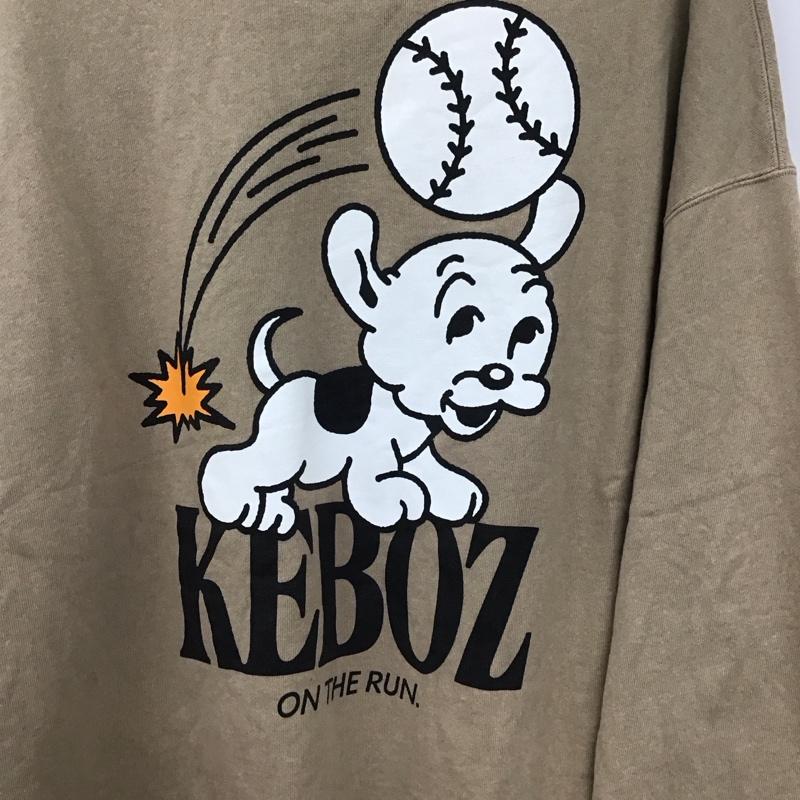 ケボズ KEBOZ トレーナー 長袖 長袖トレーナー スウェット クルーネック プルオーバー L プリント ベージュ / ベージュ /  メンズ USED 古着 中古 10131996