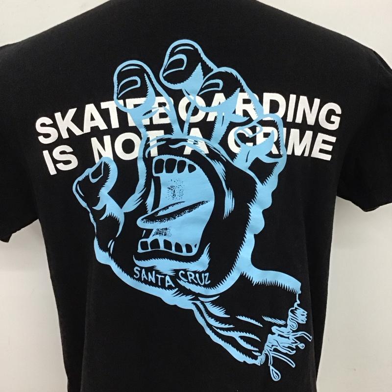 サンタクルーズ SANTA CRUZ Tシャツ 半袖 半袖カットソー プリントTシャツ クルーネックカットソー M ロゴ、文字 黒 / ブラック /  メンズ USED 古着 中古 10123532