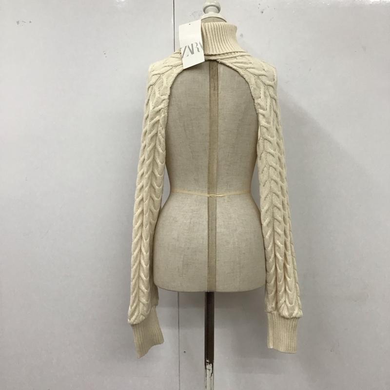 ザラ ZARA ニット、セーター 長袖 M 無地 オフホワイト / オフホワイト /  レディース USED 古着 中古 10120345