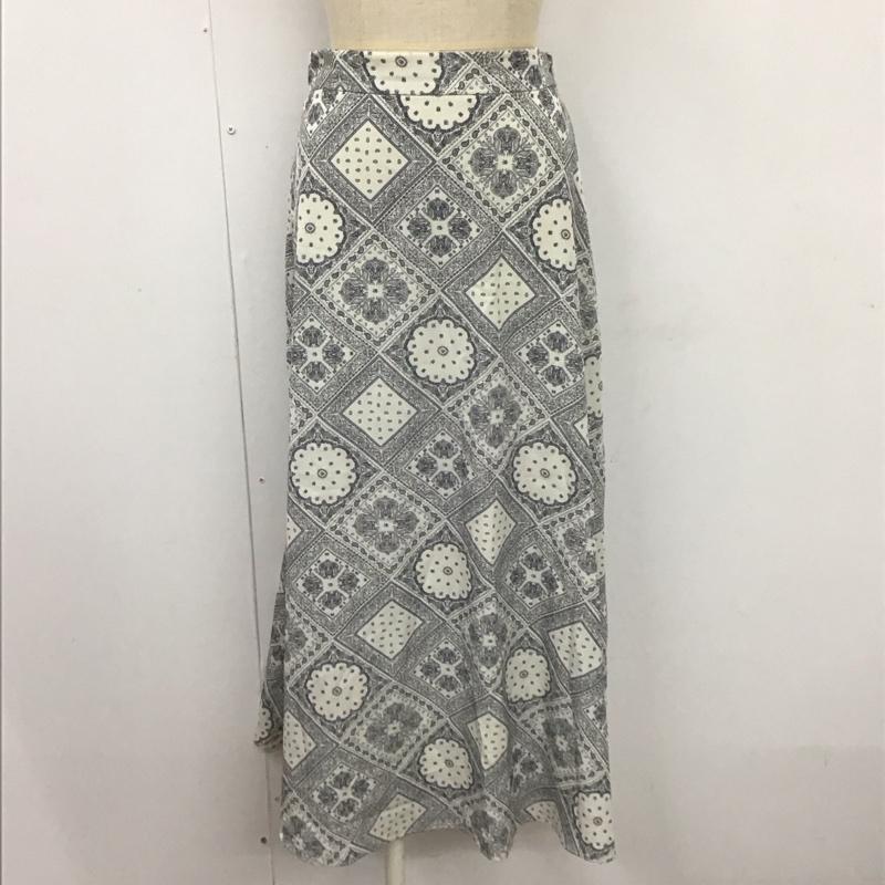 ローリーズファーム LOWRYS FARM スカート ロングスカート FREE 総柄 白 / ホワイト /  レディース USED 古着 中古 10108123
