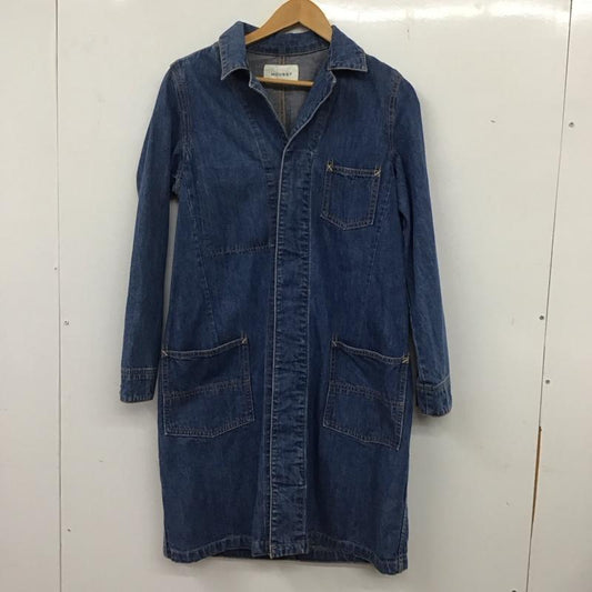 マウジー MOUSSY コート コート一般 0108SW11-0370 Denim teacher JK デニムチェスターコート FREE 無地 水色 / ライトブルー /  レディース USED 古着 中古 10136934