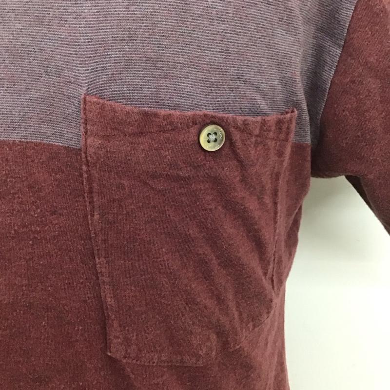 ポールスミスジーンズ Paul Smith JEANS Tシャツ 半袖 PJ-DW-54004 胸ポケット クルーネック M 無地 えんじ / ワインレッド /  メンズ USED 古着 中古 10106954