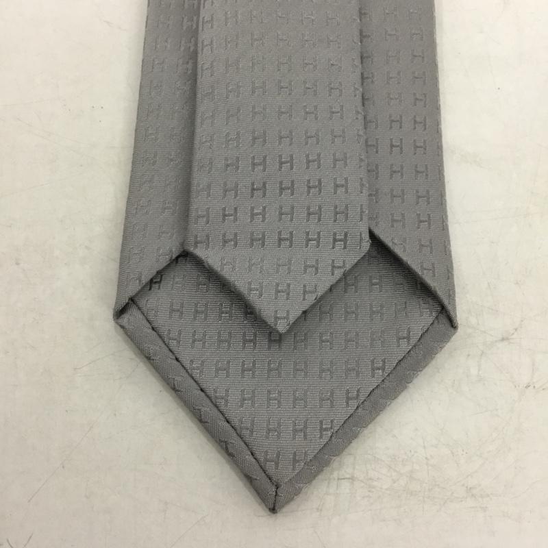 エルメス HERMES ネクタイ ネクタイ H織りタイ 総柄 銀 / シルバー /  メンズ USED 古着 中古 10142105
