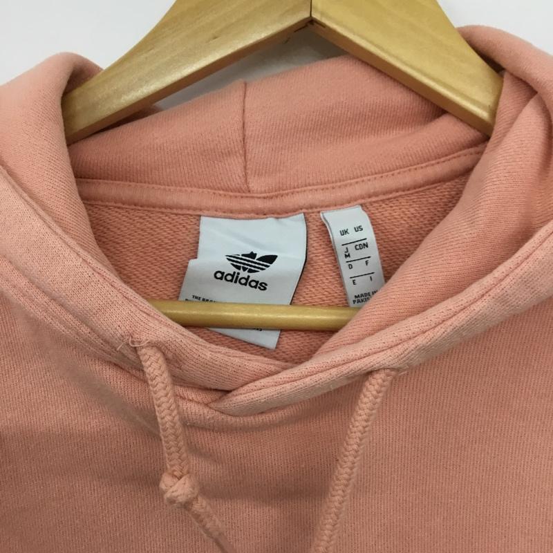 アディダス adidas パーカー 長袖 CW1245 フーディー プルオーバー M ロゴ、文字 桃 / ピンク /  メンズ USED 古着 中古 10144667