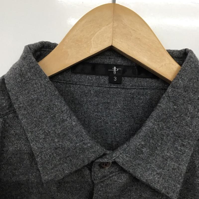 ノーアイディ NO ID. シャツ、ブラウス 長袖 長袖シャツ 無地シャツ カラーシャツ 3 無地 灰 / グレー /  メンズ USED 古着 中古 10142405