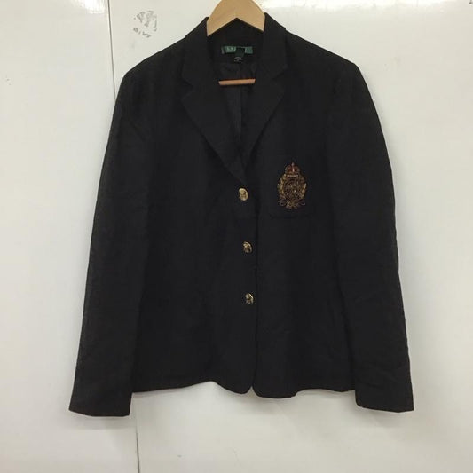 ローレンラルフローレン LAUREN RALPH LAUREN ジャケット、上着 ジャケット、ブレザー ブレザー カジュアルジャケット 80s 緑タグ 金ボタン ロゴ、文字 黒 / ブラック /  レディース USED 古着 中古 10128987