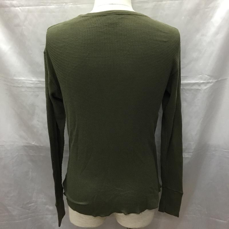 ジチピ gicipi カットソー 長袖 長袖カットソー クルーネックカットソー ロングスリーブカットソー ワッフルカットソー 3 無地 カーキ / カーキ /  メンズ USED 古着 中古 10114126