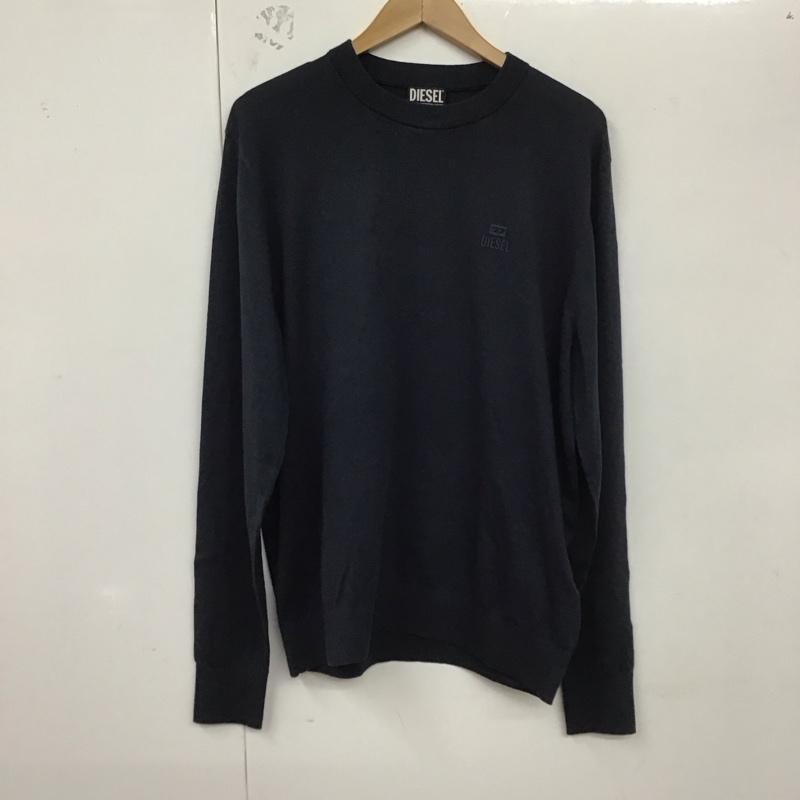 ディーゼル DIESEL ニット、セーター 長袖 XL 無地 紺 / ネイビー /  メンズ USED 古着 中古 10128573