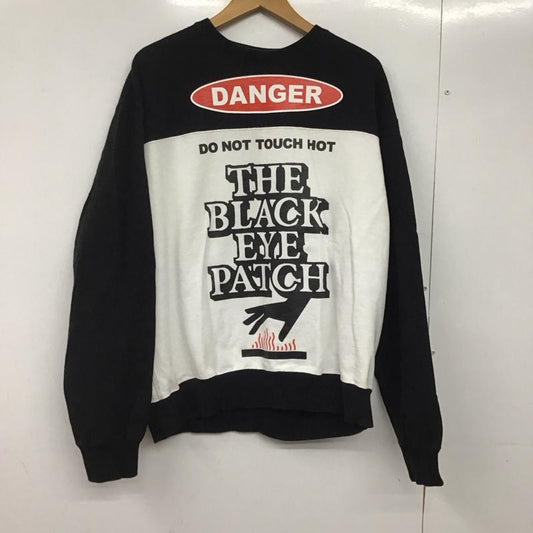 ブラックアイパッチ Black eye patch トレーナー 長袖 長袖トレーナー スウェット クルーネック プルオーバー M ロゴ、文字 白 / ホワイト / X 黒 / ブラック / X 赤 / レッド /  メンズ USED 古着 中古 10145708