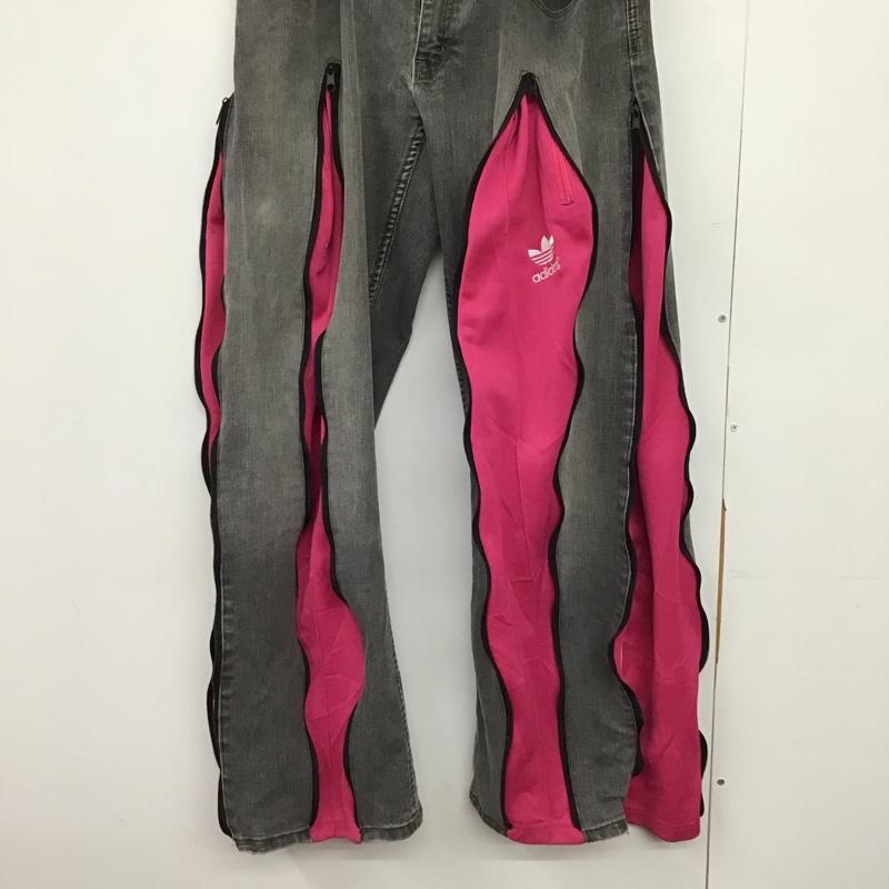 古着 USED パンツ デニム、ジーンズ デニムパンツ ワイドパンツ カジュアルパンツ 古着 リメイク 36インチ  ダークグレー / ダークグレー /  メンズ USED 古着 中古 10149982