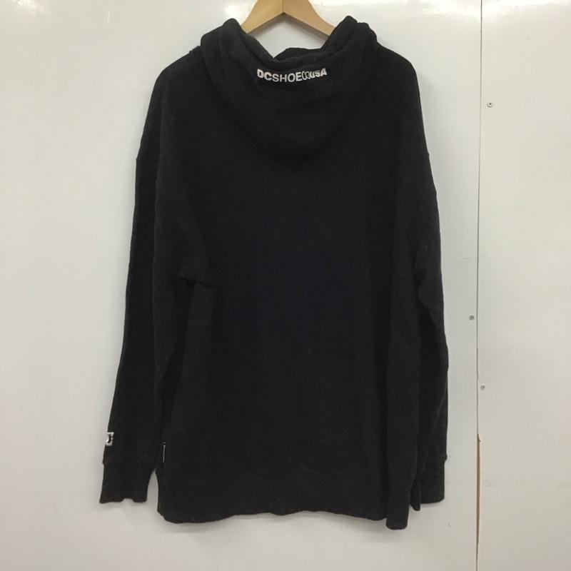 ディーシー DC パーカー 長袖 プルオーバーパーカー スウェット L ロゴ、文字 黒 / ブラック /  メンズ USED 古着 中古 10148591