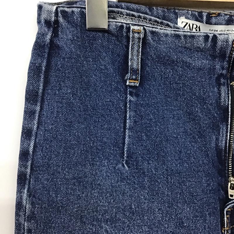 ザラ ZARA パンツ デニム、ジーンズ デニムパンツ ワイドパンツ カジュアルパンツ 34 無地 インディゴ / インディゴ /  レディース USED 古着 中古 10128921