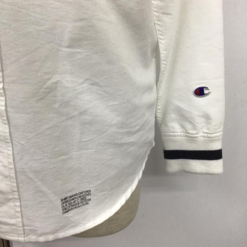 チャンピオン Champion シャツ、ブラウス 長袖 ボタンダウンシャツ L 無地 白 / ホワイト /  メンズ USED 古着 中古 10106078