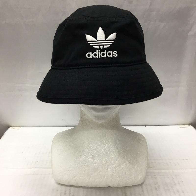アディダス adidas 帽子 ハット AJ8995 オリジナルス BUCKET HAT CORE バケハ OSFX ロゴ、文字 黒 / ブラック /  メンズ USED 古着 中古 10109220