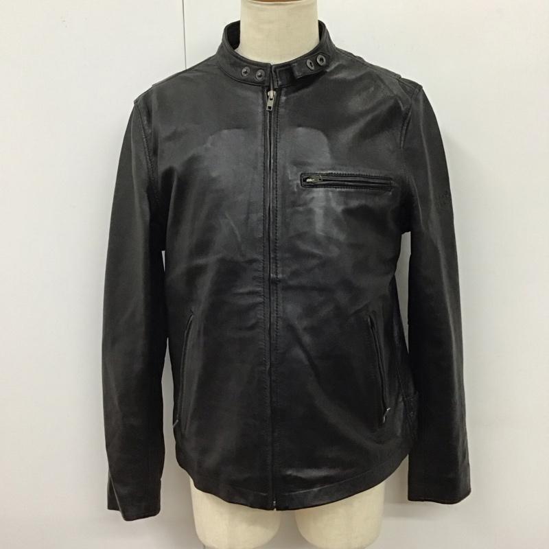 ライズ RIDEZ ジャケット、上着 レザージャケット ライダースジャケット ジップアップジャケット アウター レザージャケット XL ロゴ、文字 黒 / ブラック /  メンズ USED 古着 中古 10119146