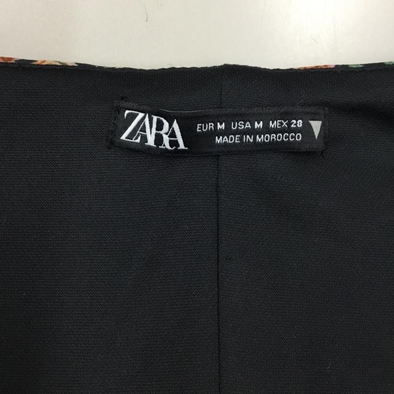 ザラ ZARA カットソー 長袖 8510 756 800 ショート丈 スクエアネック フロントホック M 花柄 マルチカラー / マルチカラー /  レディース USED 古着 中古 10107453