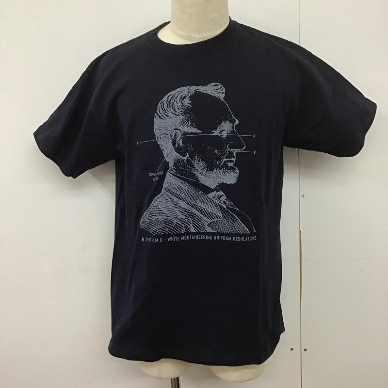 ホワイトマウンテニアリング WHITE MOUNTAINEERING Tシャツ 半袖 半袖カットソー プリントTシャツ クルーネックカットソー L プリント 紺 / ネイビー /  メンズ USED 古着 中古 10126522
