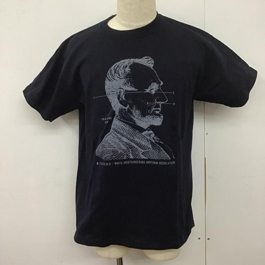 ホワイトマウンテニアリング WHITE MOUNTAINEERING Tシャツ 半袖 半袖カットソー プリントTシャツ クルーネックカットソー L プリント 紺 / ネイビー /  メンズ USED 古着 中古 10126522
