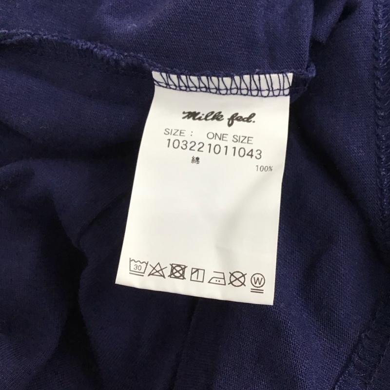 ミルクフェド MILKFED. Tシャツ 半袖 103221011043 バックプリント ロゴ、文字 紺 / ネイビー /  レディース USED 古着 中古 10116664