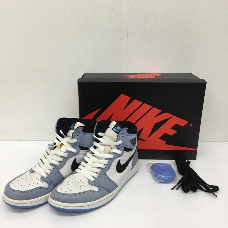 ナイキ NIKE スニーカー スニーカー 555088-134 Air Jordan 1 High OG University Blue 25.5cm ロゴ、文字 白 / ホワイト / X 水色 / ライトブルー /  メンズ USED 古着 中古 10141431
