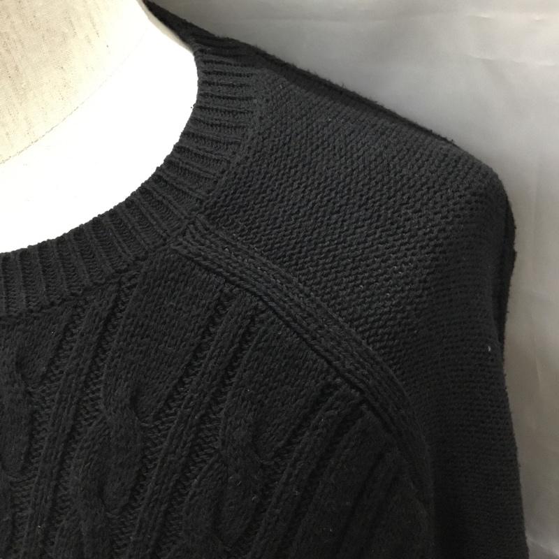 バーニーズ ニューヨーク BARNEYS NEWYORK ニット、セーター 長袖 長袖ニットカットソー ニット セーター クルーネックニット M 総柄 黒 / ブラック /  メンズ USED 古着 中古 10118667