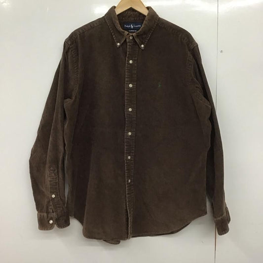 ラルフローレン RALPHLAUREN シャツ、ブラウス 長袖 長袖シャツ コーデュロイシャツ カジュアルシャツ XL ロゴ、文字 茶 / ブラウン /  メンズ USED 古着 中古 10147826