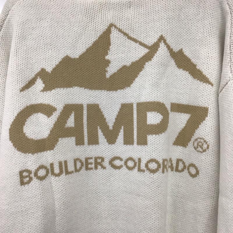 キャンプセブン CAMP7 ニット、セーター 長袖 長袖ニットカットソー クルーネック セーター M ロゴ、文字 白 / ホワイト /  レディース USED 古着 中古 10145480