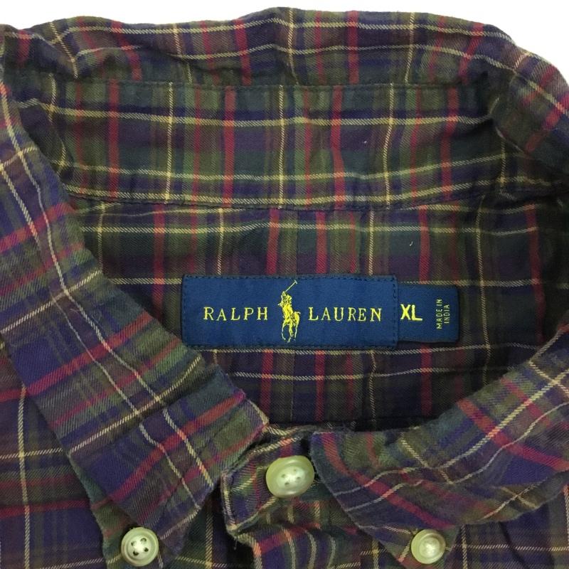 ラルフローレン RALPHLAUREN シャツ、ブラウス 長袖 長袖シャツ カラーシャツ 長袖カットソー チェックシャツ ボタンダウンシャツ XL チェック マルチカラー / マルチカラー /  メンズ USED 古着 中古 10121924