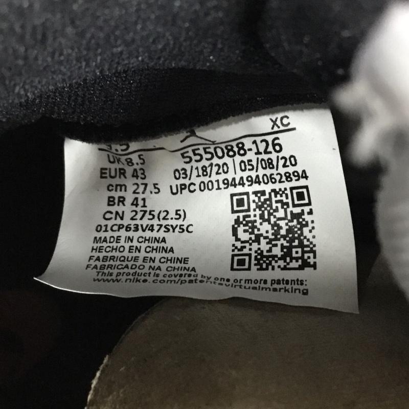ナイキ NIKE スニーカー スニーカー 555088-126 AIR JORDAN 1 RETRO HIGH OG 27.5cm 箱有 27.5cm ロゴ、文字 白 / ホワイト / X 黒 / ブラック / X 灰 / グレー / X 赤 / レッド /  メンズ USED 古着 中古 10112509