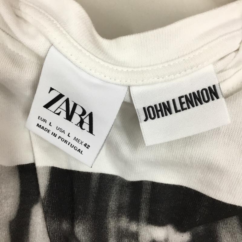 ザラ ZARA タンクトップ タンクトップ ノースリーブ JHON LENNON L プリント 白 / ホワイト /  メンズ USED 古着 中古 10110689