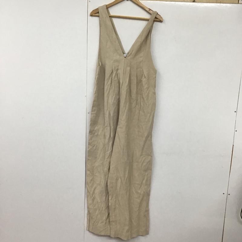 ザラ ZARA サロペット・オーバーオール サロペット、オーバーオール 3203/810/711 ダーツディティールワイドオーバーオール S 無地 ベージュ / ベージュ /  レディース USED 古着 中古 10130512