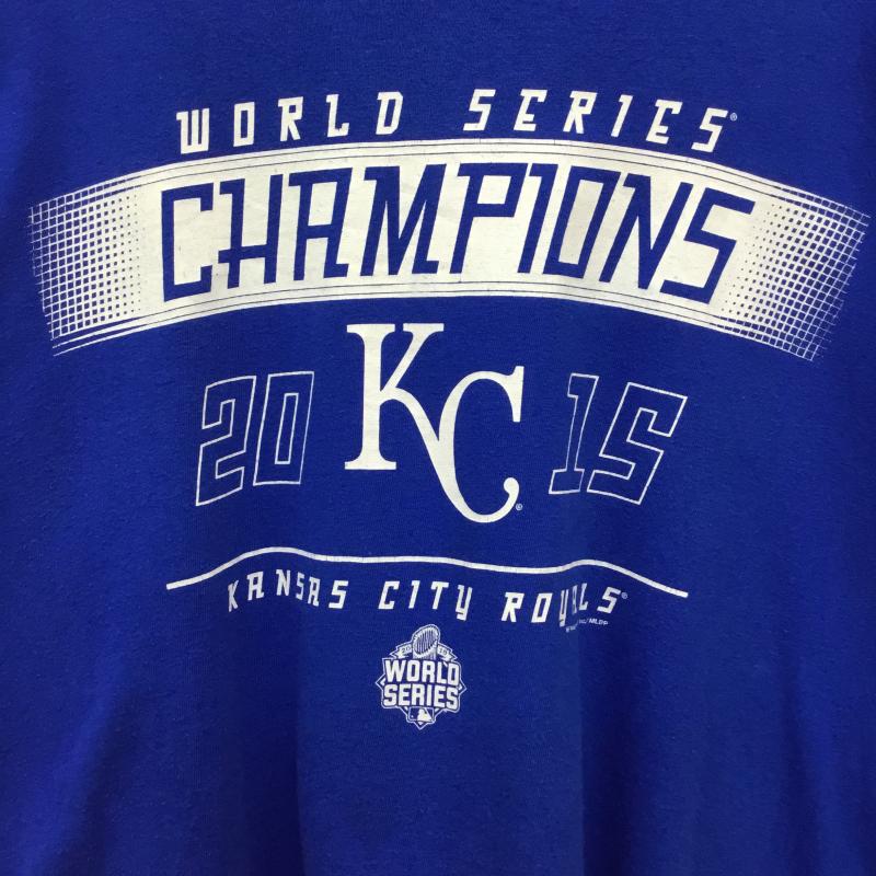 ユーズドクロージング used clothes Tシャツ 長袖 2015 MLB WORLD SERIES ROYALS CHAMPIONS XXL ロゴ、文字 青 / ブルー /  メンズ USED 古着 中古 10127550