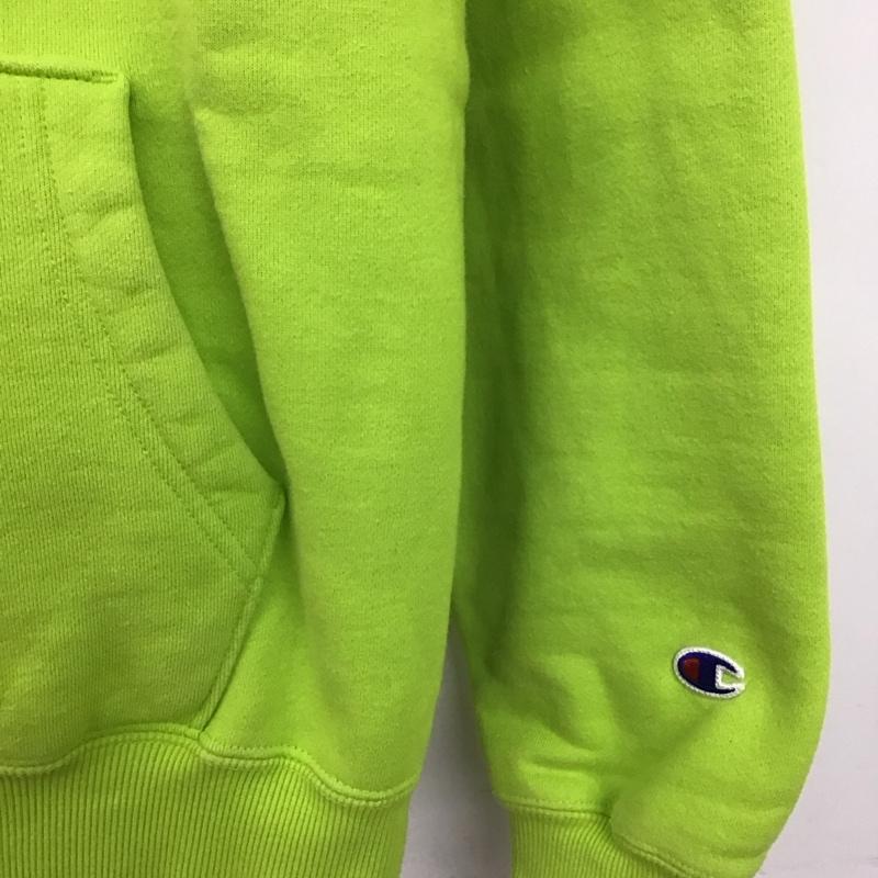 エックスガール X-girl パーカー 長袖 CWSQ112 Champion 2 ロゴ、文字 X プリント 黄緑 / イエローグリーン /  レディース USED 古着 中古 10141827