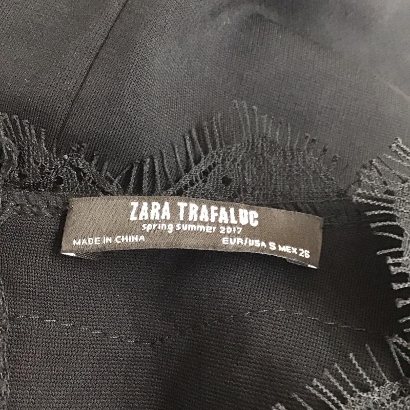 ザラ ZARA ワンピース ひざ丈スカート S 無地 黒 / ブラック /  レディース USED 古着 中古 10110347