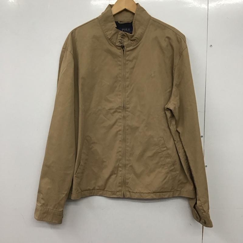 ポロラルフローレン POLO RALPH LAUREN ジャケット、上着 ジャケット、ブレザー ジップアップジャケット アウター スタンドカラージャケット L ロゴ、文字 ベージュ / ベージュ /  メンズ USED 古着 中古 10146446