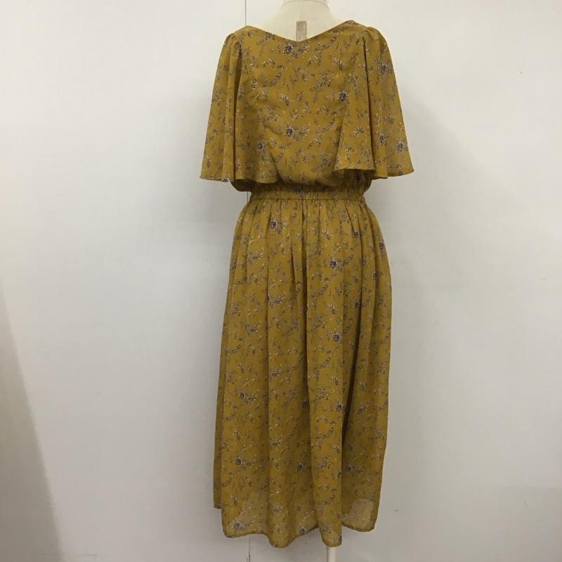 ナイスクラップ NICE CLAUP ワンピース ロングスカート 881728120 半袖 FREE 花柄 マスタード / マスタード /  レディース USED 古着 中古 10108925