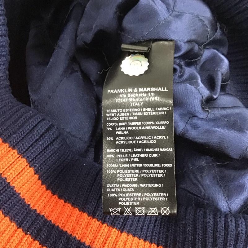 フランクリンマーシャル FRANKLIN&MARSHALL ジャケット、上着 ジャケット、ブレザー スタジャン アウター 古着 前ボタン M ロゴ、文字 紺 / ネイビー /  メンズ USED 古着 中古 10132397